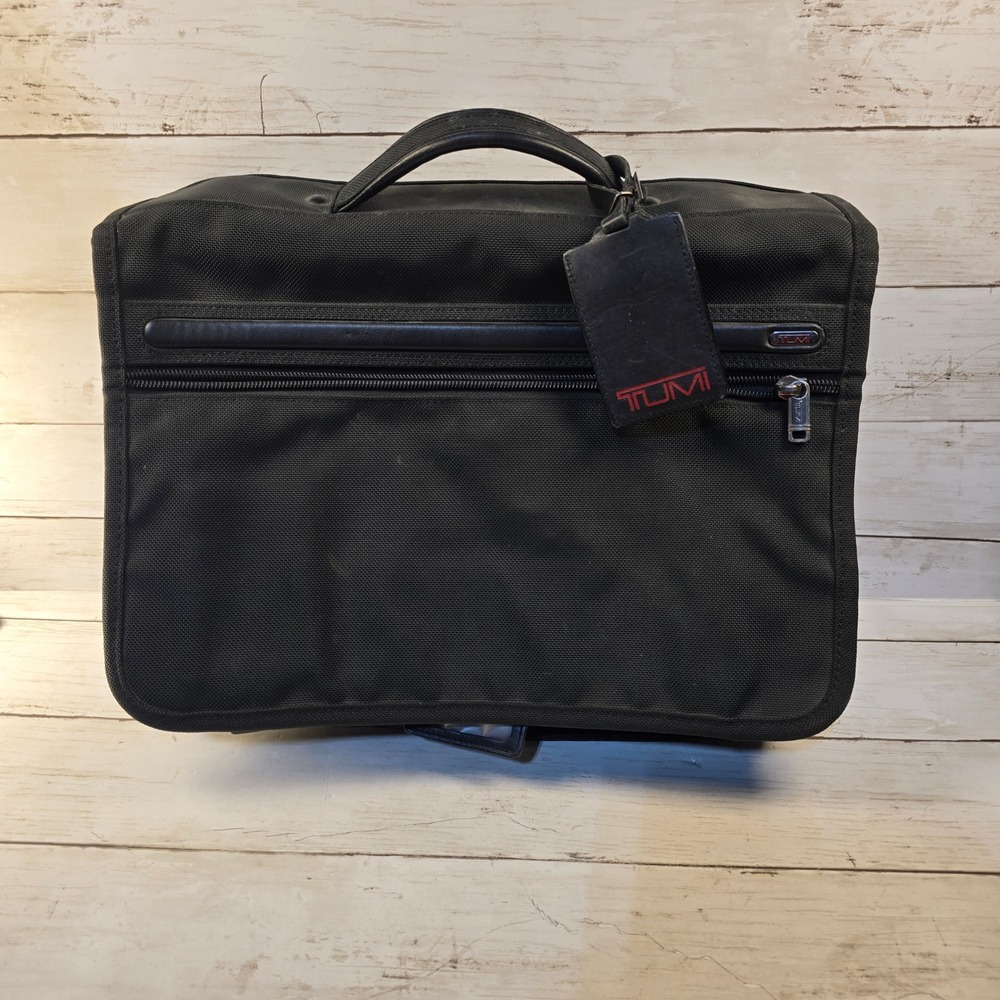 Tumi Alpha Black Ballistic Nylon Expandable Laptop Briefcase Messenger Bag